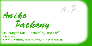 aniko patkany business card